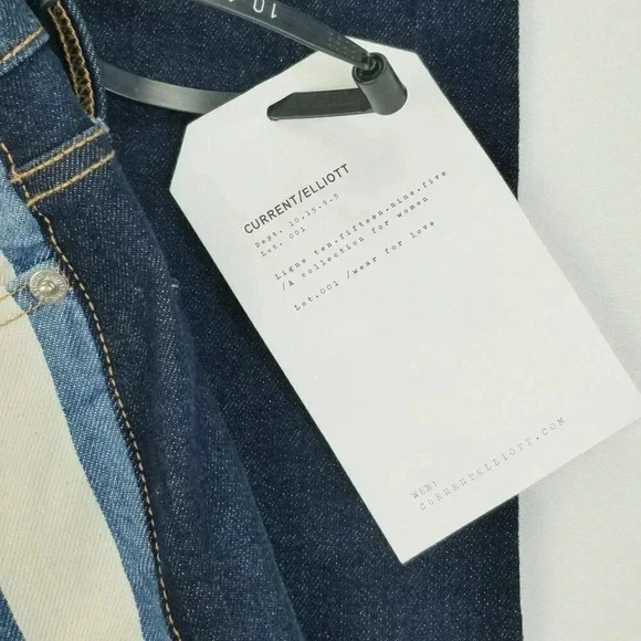 Current Elliott 23X27 The High Waist Stiletto Blue Denim The Bay Strip C Jeans - Picture 10 of 12